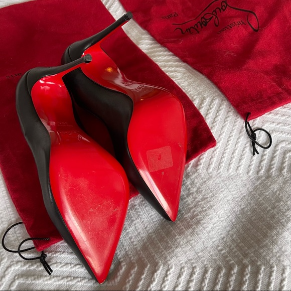 Christian Louboutin Pigalle Follies 100 Black Leather Pu - Picture 6 of 12